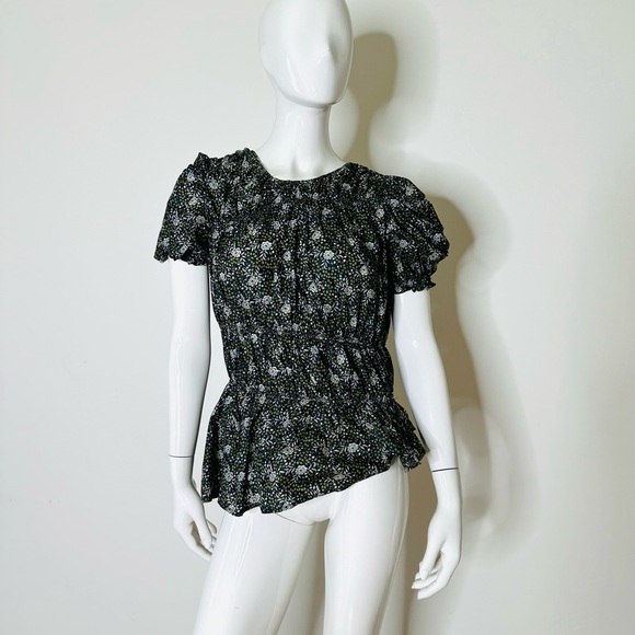SEA of NY Ruched Floral Print Blouse High Low SZ 8 - Picture 2 of 12